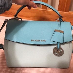 NWOT Michael Kors Color Block Saffiano Satchel